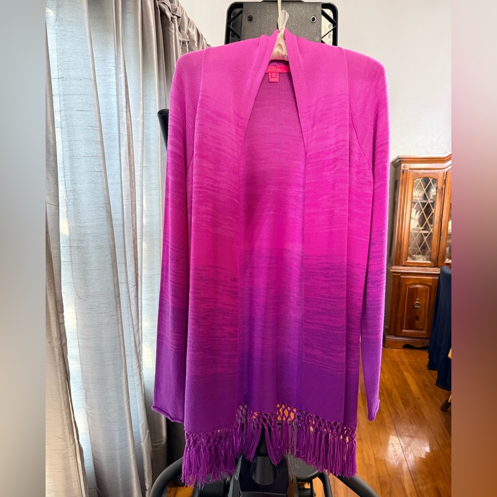 Lilly Pulitzer Pink and Purple Tatum Ombre Cardigan